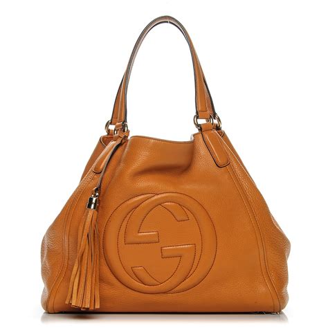 gucci pebbled calfskin medium soho shoulder bag|gucci double g shoulder bag.